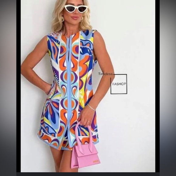 ZARA Retro geometric mini dress - Picture 2 of 9